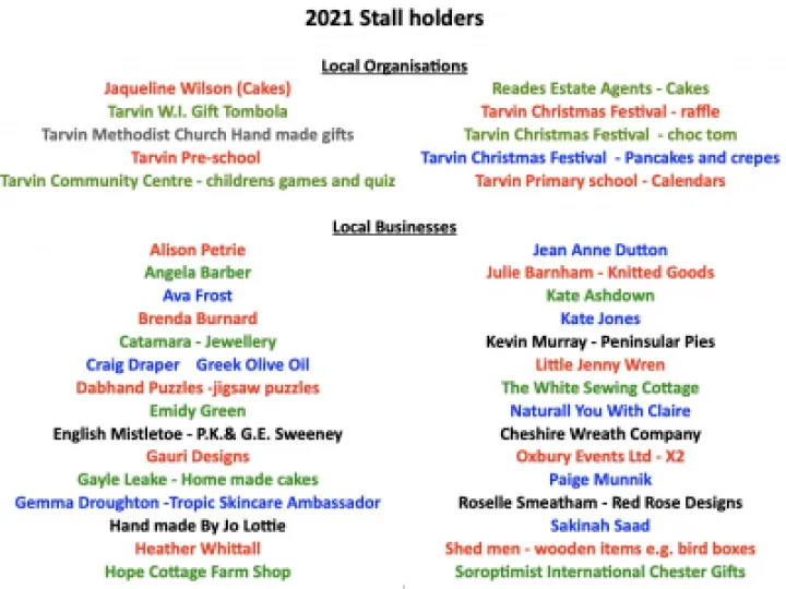 Stallholders 2021