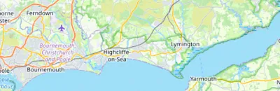 Map showing the location of Christchurch & Wimborne