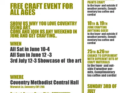 Coventry Central Hall Art event June 2022