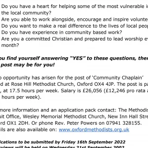 Rose Hill Community Chaplain ADVERT 2022 (1)