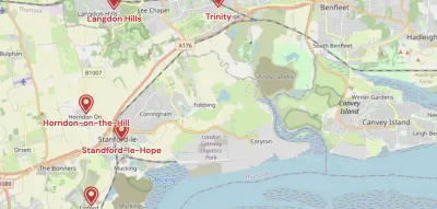 Map showing the location of South Essex Methodist Circuit