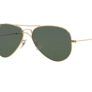 Ray-Ban Aviator In Gold With Polarised Crystal Green Lenses RB3025 001/58