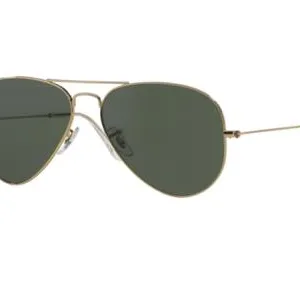 Ray-Ban Aviator In Gold With Classic Crystal Green Lenses RB3025 L0205