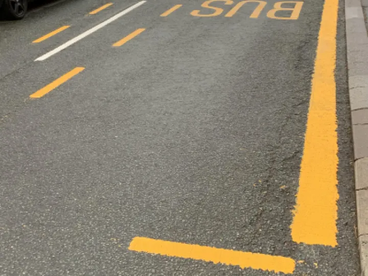 painted bus mark