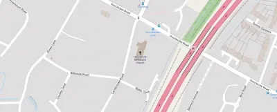 Map showing the location of Hucclecote Methodist Church