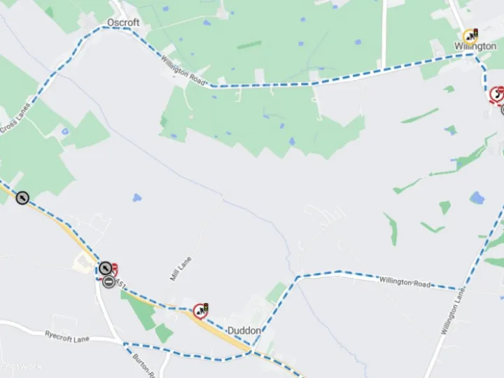 Road Closure 05092023 Willington Lane map
