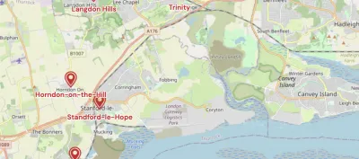 Map showing the location of Northampton Methodist District