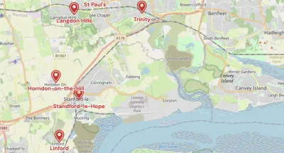 Map showing the location of Northampton Methodist District