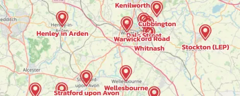 Map showing the location of South Warwickshire Circuit