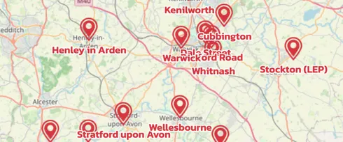 Map showing the location of South Warwickshire Circuit