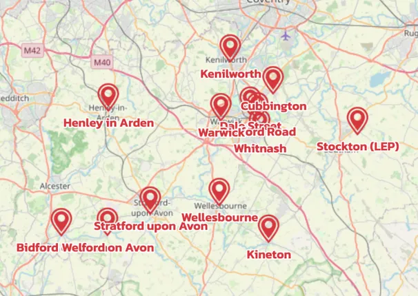 Map showing the location of South Warwickshire Circuit