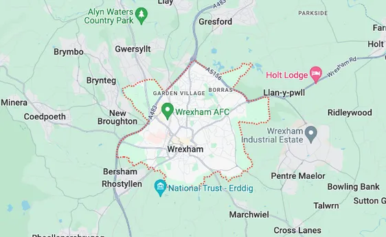 Map showing the location of Wrexham Methodist Circuit