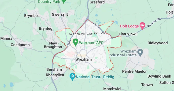 Map showing the location of Wrexham Methodist Circuit