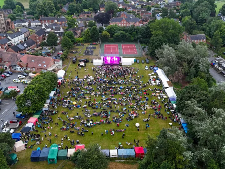 Aerial View of Calling Planet Earth Performing  2