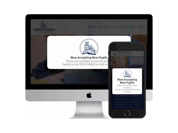 Desktop and mobile screenshots of the Audlem St James website
