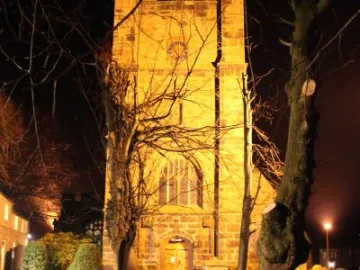 Church Clock At Night