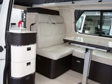 Interior of luxury camper van