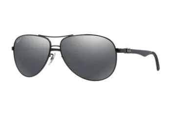 Ray-Ban RB8301 Tech Carbon Fibre Sunglasses in Black with Green Lenses