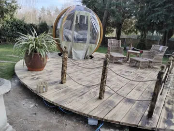 Decking with built-in planters