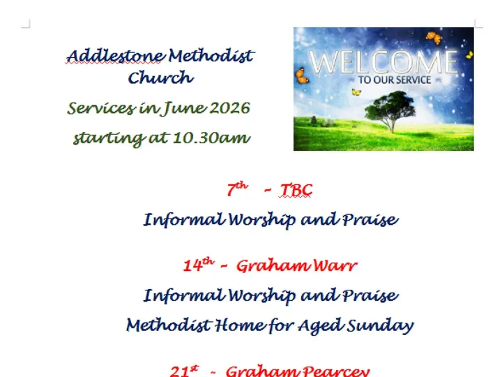 Sunday Services June 2026