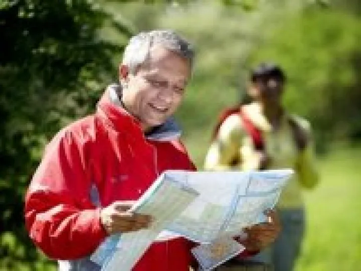 Walker Looking at Map_Landscape 2