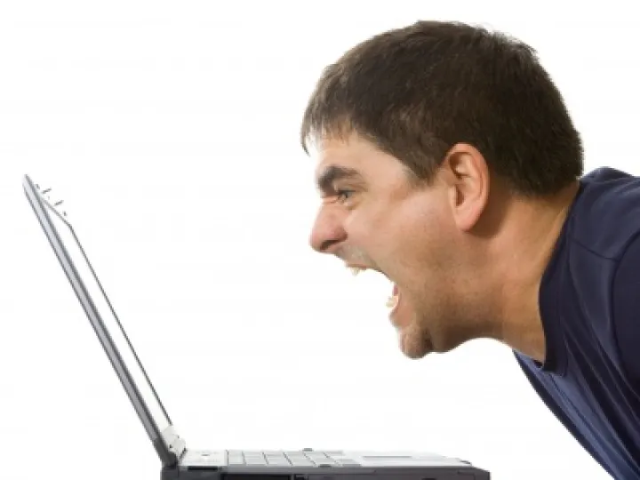 Angry Man at PC