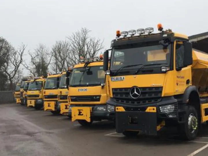 Gritting fleet at Guilden Sutton Depot