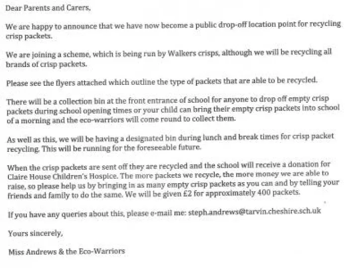 Crisp Packet Recycling