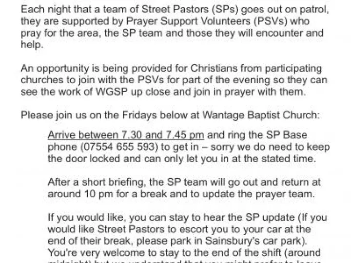 WGSP Open Prayer Sessions