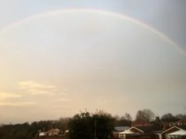 New Year's Eve rainbow over Audlem