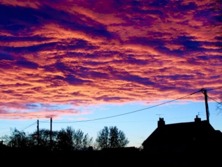 Sunset scene over Audlem