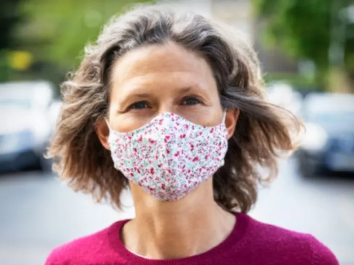 Woman wearing mask 02