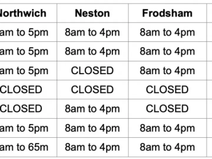 Recycling Centre Opening times
