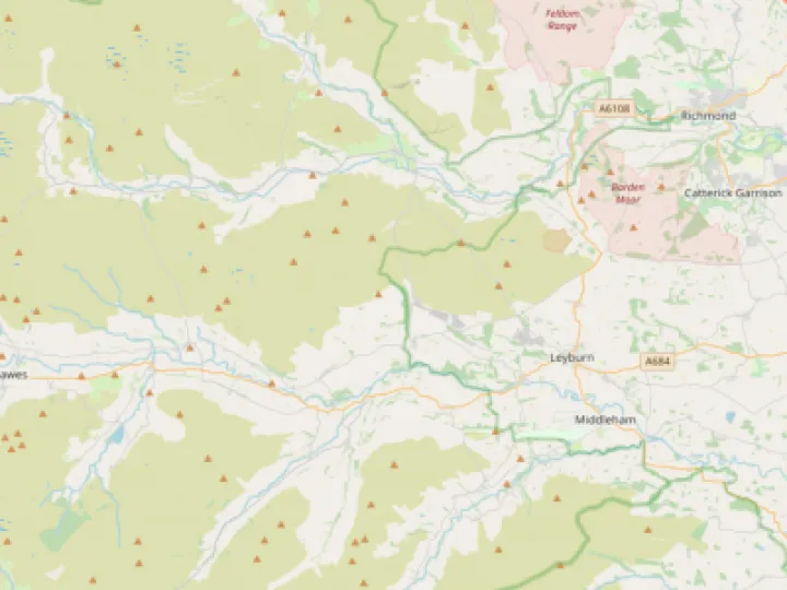 Map showing the location of North Yorkshire Dales Methodist