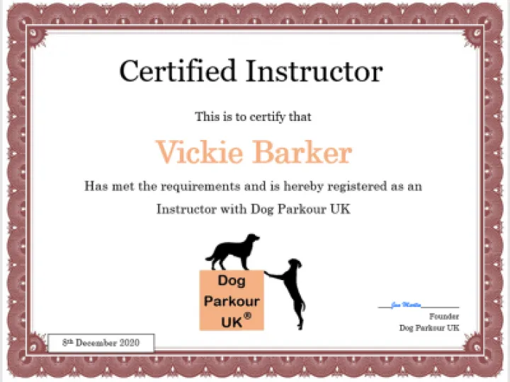 Dog Parkour Instructor Cert