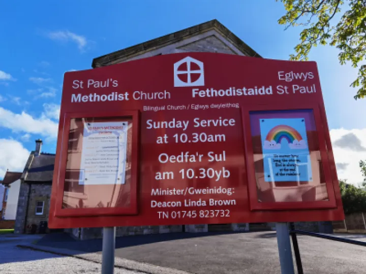 noticeboard with new Deacons name