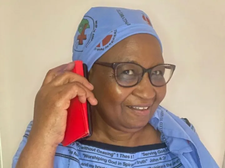 Grace Samkange with mobile phone 2