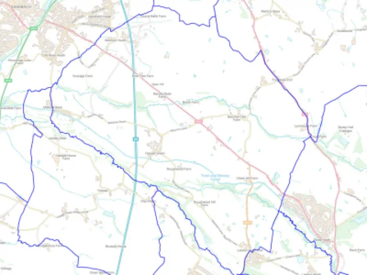 Map showing the location of Betchton Parish Council