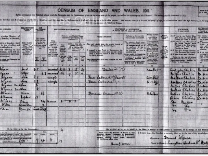 1911 Census return