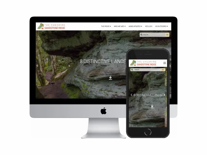 Desktop and mobile screenshots of the Sandstone Ridge Trust website