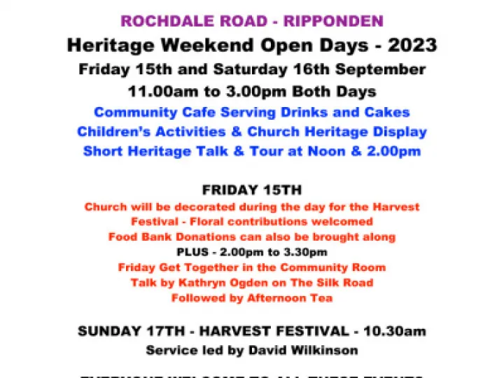 Stones Heritage Weekend Poster