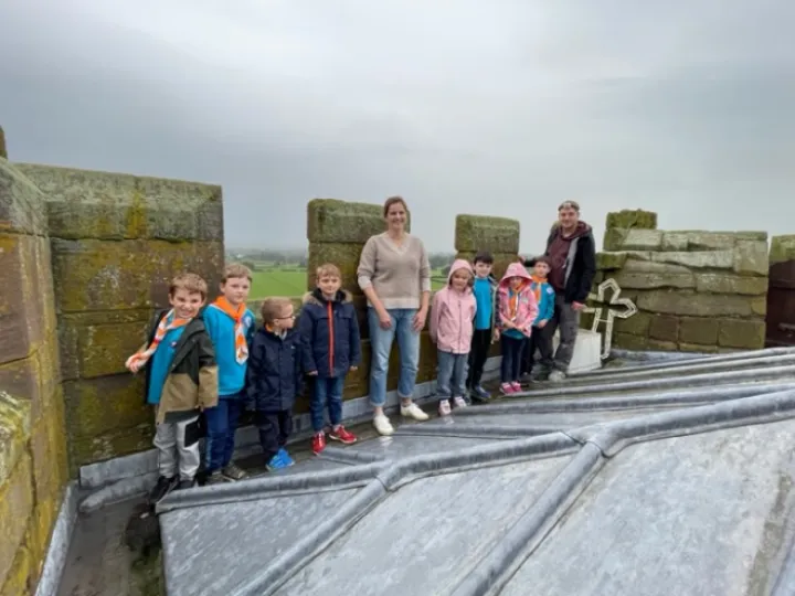 Beavers on roof of St Andrews Tower Oct 2023 Img_6609