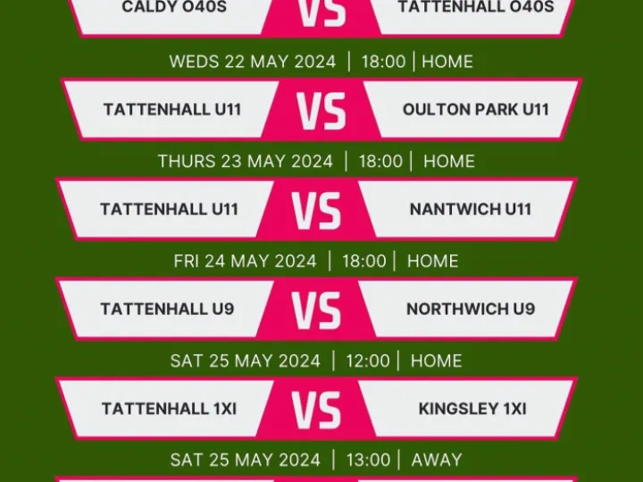 Cricket fixtures 22052024