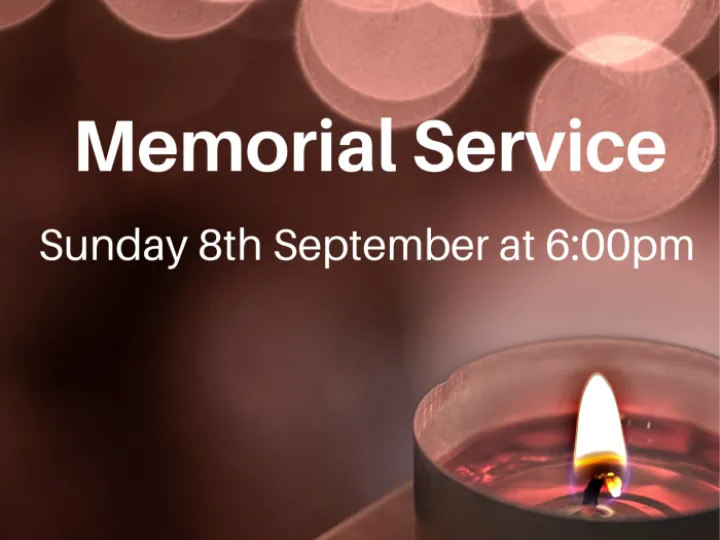 Memorial Service September 8th 2024 6pm
