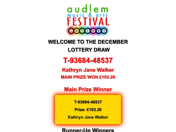 Music Lottery Winners