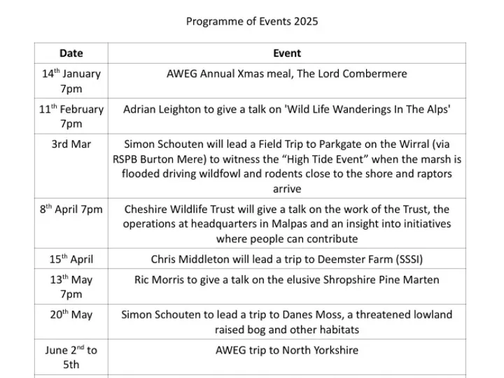 AWEG 2025 programme