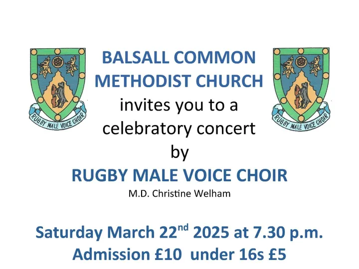 Rugby Male Voice Choir 22nd March 2025