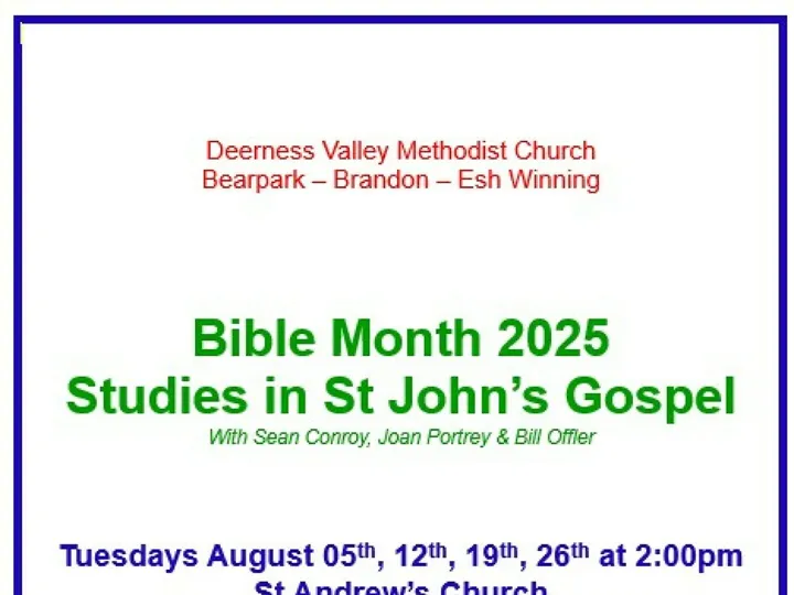 Bible month sessions at St Andrews Brandon August 2025