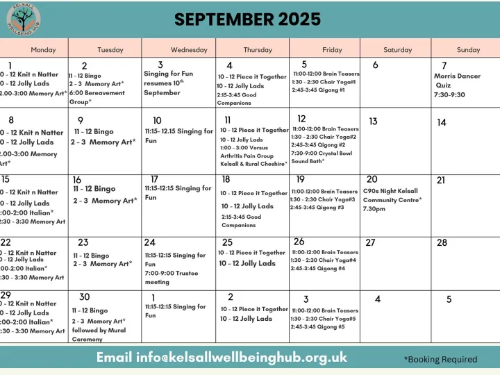 Hub Sept timetable
