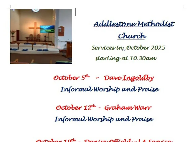 Sunday Services Oct 2025